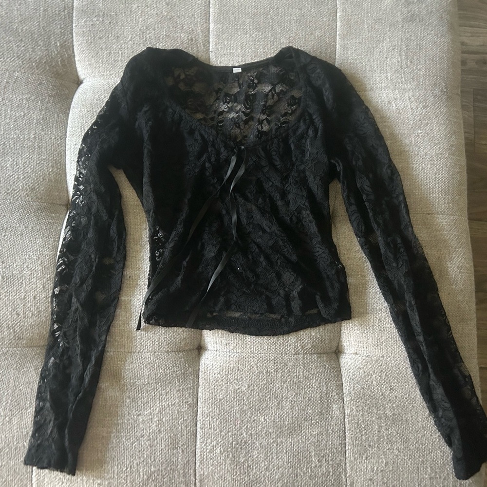 Elegant Black Lace Women's Top